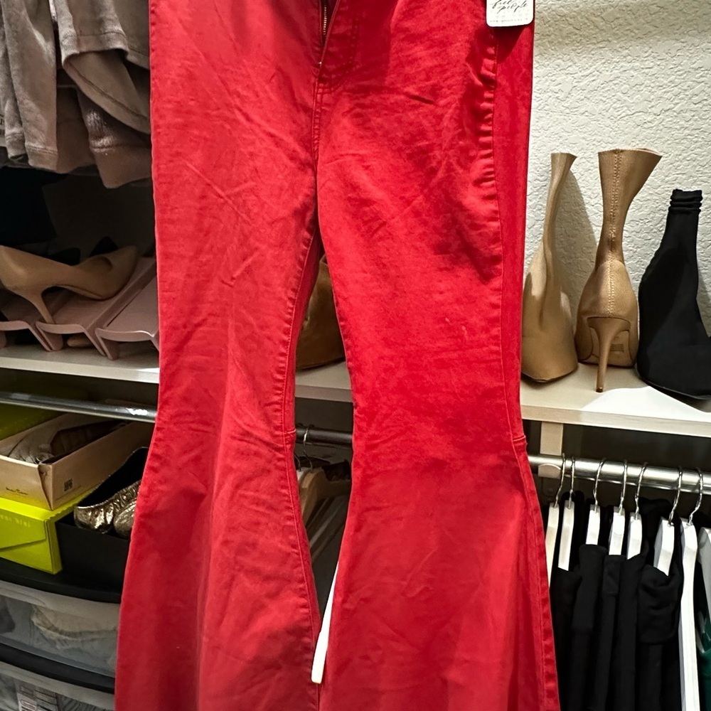 NWT Free People Scarlet Red Denim Jeans